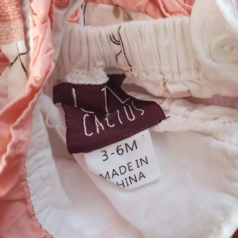 LilCactus Pink Flamingo One Piece Romper sz 3-6M Girls